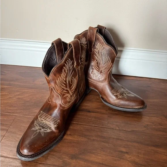 Laredo Tori Western Classic Brown Leather Cowboy Boots-Size 7.5 - Picture 10 of 11